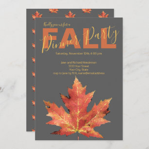 Rustic Trendy Herfst Dinner Party Invitation Kaart