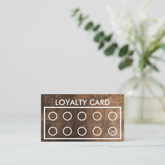 Rustic Trendy Loyalty Kaart Visitekaartje (Staand voorkant)