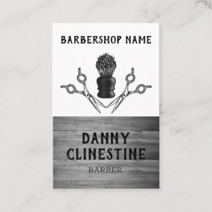 Rustic Trendy Modern Barber Scissors Barbershop Visitekaartje