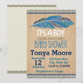 Rustic Tribal Baby shower Invitation (garçon) (Devant / Derrière)