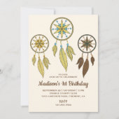 Rustic Tribal Boho Dream Catchers Verjaardagsfeest Kaart (Voorkant)