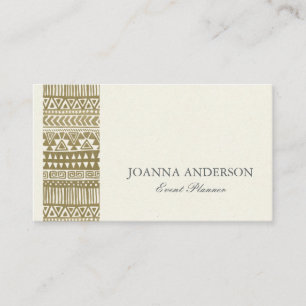 RUSTIC TRIBAL GOLD BOHEMIAN PATROON PERSONALISEERD VISITEKAARTJE