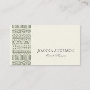 RUSTIC TRIBAL GRAY BOHEMIAN PATROON PERSONALISEERD VISITEKAARTJE
