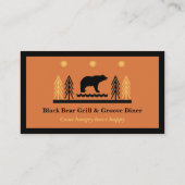 Rustic Tribal Southwestern Black Bear Restaurant Visitekaartje (Voorkant)