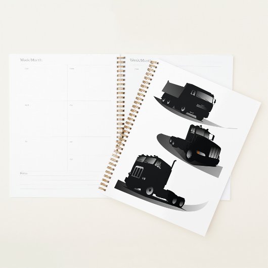 Rustic Trois Camions Noirs Conception Vintage Cami
