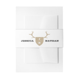 Rustic Trophy Grijze Buik Band Uitnodigingen Wikkel