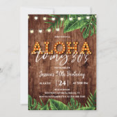Rustic Tropical Aloha 30e anniversaire Invitation (Devant)