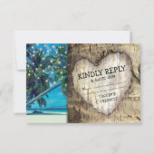 Rustic Tropical Beach Destination Mariage RSVP (Devant)
