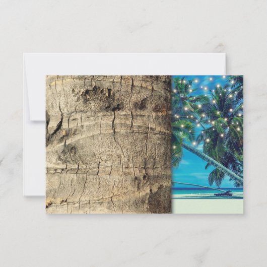 Rustic Tropical Beach Destination Mariage RSVP (Dos)