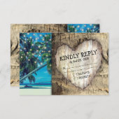 Rustic Tropical Beach Destination Mariage RSVP (Devant / Derrière)