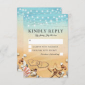 Rustic Tropical Beach Heart Réponse du Mariage (Devant / Derrière)