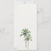 Rustic Tropical Beach Palm Trees Mariage Carte Men (Dos)