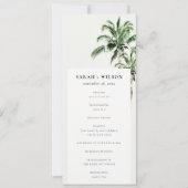 Rustic Tropical Beach Palm Trees Programme de mari (Devant)