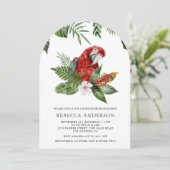 Rustic Tropical Jungle Cute Macaw Baby Shower Kaart (Staand voorkant)