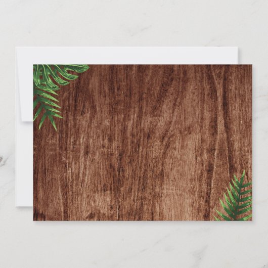 Rustic Tropical Luau Photo Anniversaire Invitation (Dos)