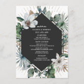 Rustic Tropisch palm Leaves Beach Wedding Menu (Voorkant)