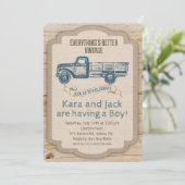 Rustic Truck Boy Invitation Baby shower (Debout devant)