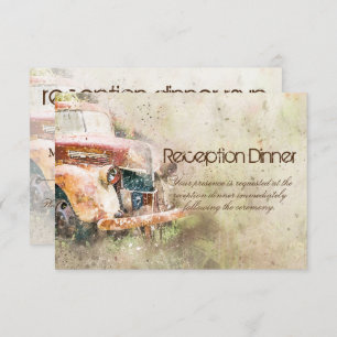 Rustic Truck Reception Dinner RSVP Entree Kaart