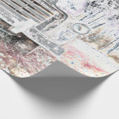 Rustic Truck White Grey Retro Disted Cadeaupapier (Hoek)