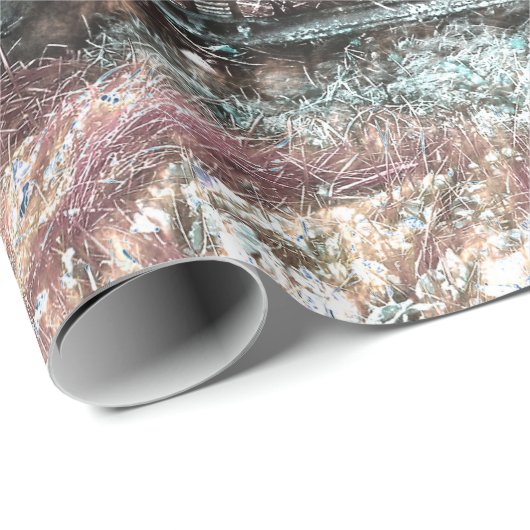 Rustic Truck  White Grey Retro Disted Cadeaupapier (Rol Hoek)