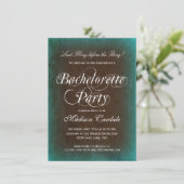 Rustic Turquoise Bachelorette Party Kaart (Staand voorkant)