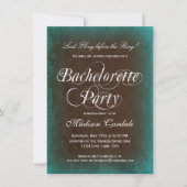 Rustic Turquoise Bachelorette Party Kaart (Voorkant)