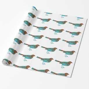 Rustic Turquoise Bird Cadeaupapier