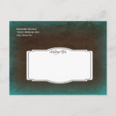 Rustic Turquoise Brown Save the Date Briefkaarten (Achterkant)