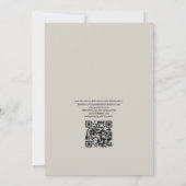 Rustic Turquoise QR Code RSVP Beach Wedding Kaart (Achterkant)