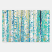Rustic Turquoise Rust and Yellow Birch Trees Inpakpapier Vel (Voorkant)
