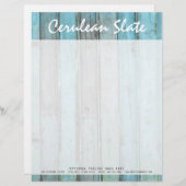 Rustic Turquoise Wood & Boho Chic Boutique Briefhoofd Sjabloon (Voorkant / Achterkant)