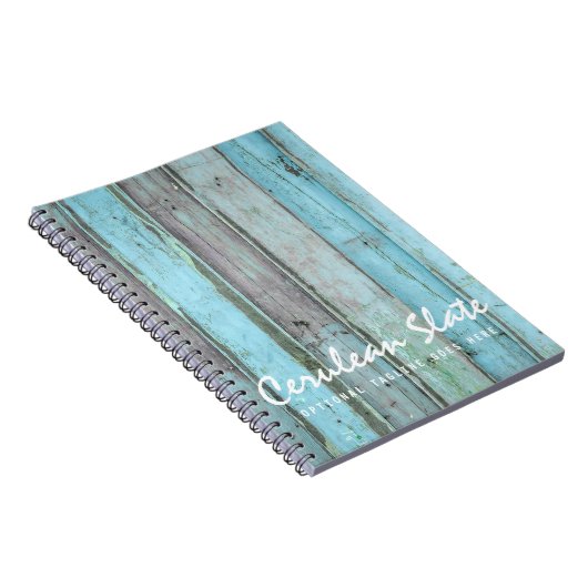 Rustic Turquoise Wood & Boho Chic Boutique Notitieboek (Rechterzijde)