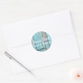 Rustic Turquoise Wood  & Boho Chic Boutique Ronde Sticker (Envelop)