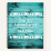 Rustic Turquoise Wood Camping Custom RV Journal (Devant)
