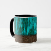 Rustic Turquoise Wood Grain Sandstone Mok (Voorkant links)