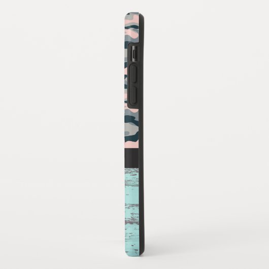 Rustic Turquoise Wood Pink Antler Camo Case-Mate iPhone Case (Achterkant/links)