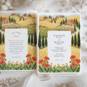 Rustic Tuscan Countryside Rolling Hills Wedding Kaart