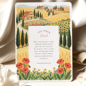 Rustic Tuscan Countryside Rolling Hills Wedding Kaart