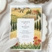 Rustic Tuscan Countryside Rolling Hills Wedding Kaart