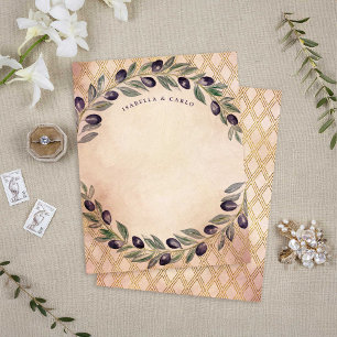 Rustic Tuscan Olive Branches Wedding Bedankkaart
