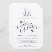 Rustic Tuscany Calligraphy Wedding Invitation Kaart (Voorkant / Achterkant)