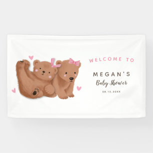 Rustic Twin Girls Cub Beer Baby shower  Spandoek