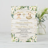 Rustic Twin Mexican Baptism & Third Birthday Kaart (Staand voorkant)