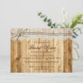 Rustic Twine Lace Wedding Invitation Kaart (Staand voorkant)