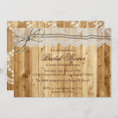 Rustic Twine Lace Wedding Invitation Kaart (Voorkant / Achterkant)