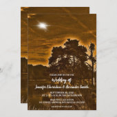 Rustic twinkle light country wedding invitation (Devant / Derrière)