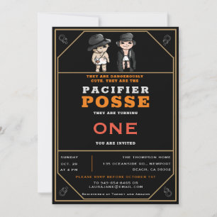 Rustic Twins Fopspeen Bende Wilde Westen Verjaarda Kaart
