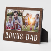 Rustic Two Photo Bonus Dad Stepfather Fotoplaat (Zijkant)