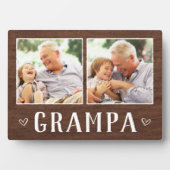 Rustic Two Photo Grampa Grandpa Fotoplaat (voorkant)