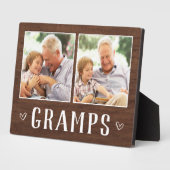 Rustic Two Photo Gramps Grandpa Fotoplaat (Zijkant)